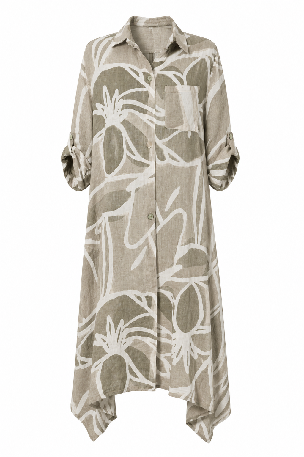 Botanical Lines Duster - Sand, flat lay
