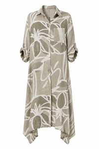 Botanical Lines Duster - Sand, flat lay