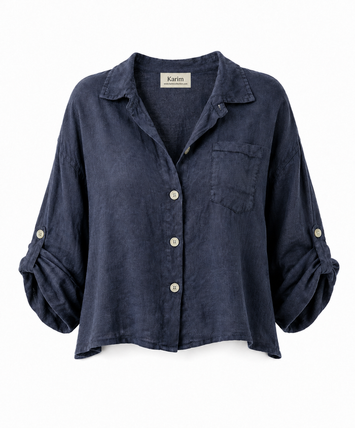 Cropped Linen Shirt
