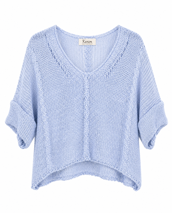 Coastal Knit Top – Light Blue