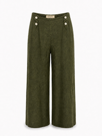 Wide-Leg Linen Trouser in Green