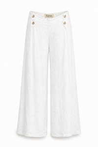 Wide-Leg Linen Trouser in White