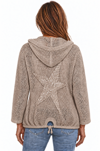 Star Hooded Cotton Cardigan