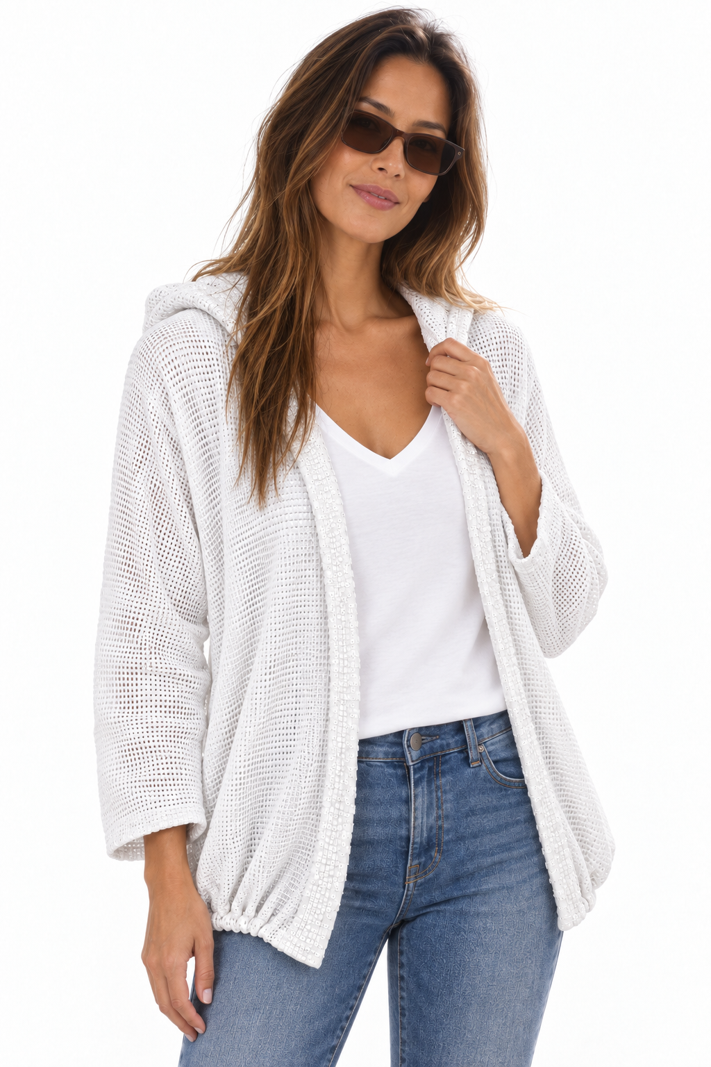 Star Hooded Cotton Cardigan