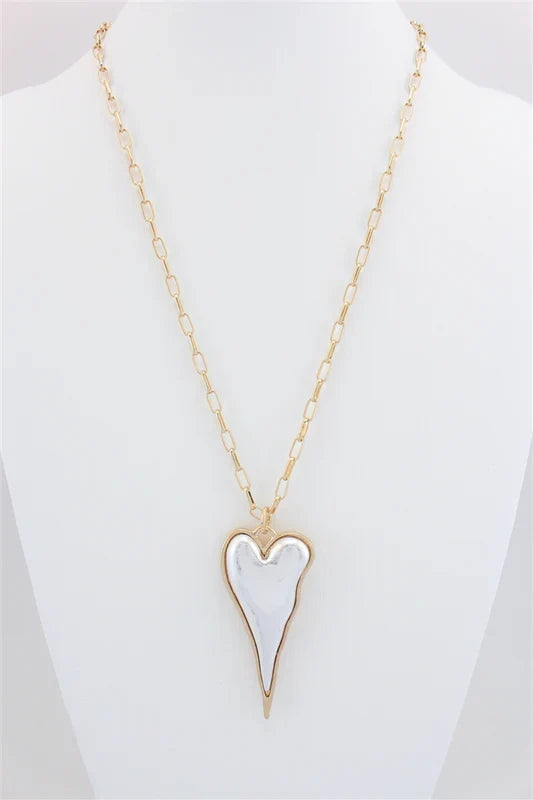 Elongated Heart-Shaped Necklace