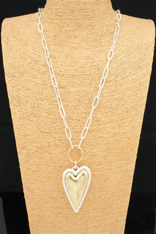 Heart-Shaped Necklace-Golden Area