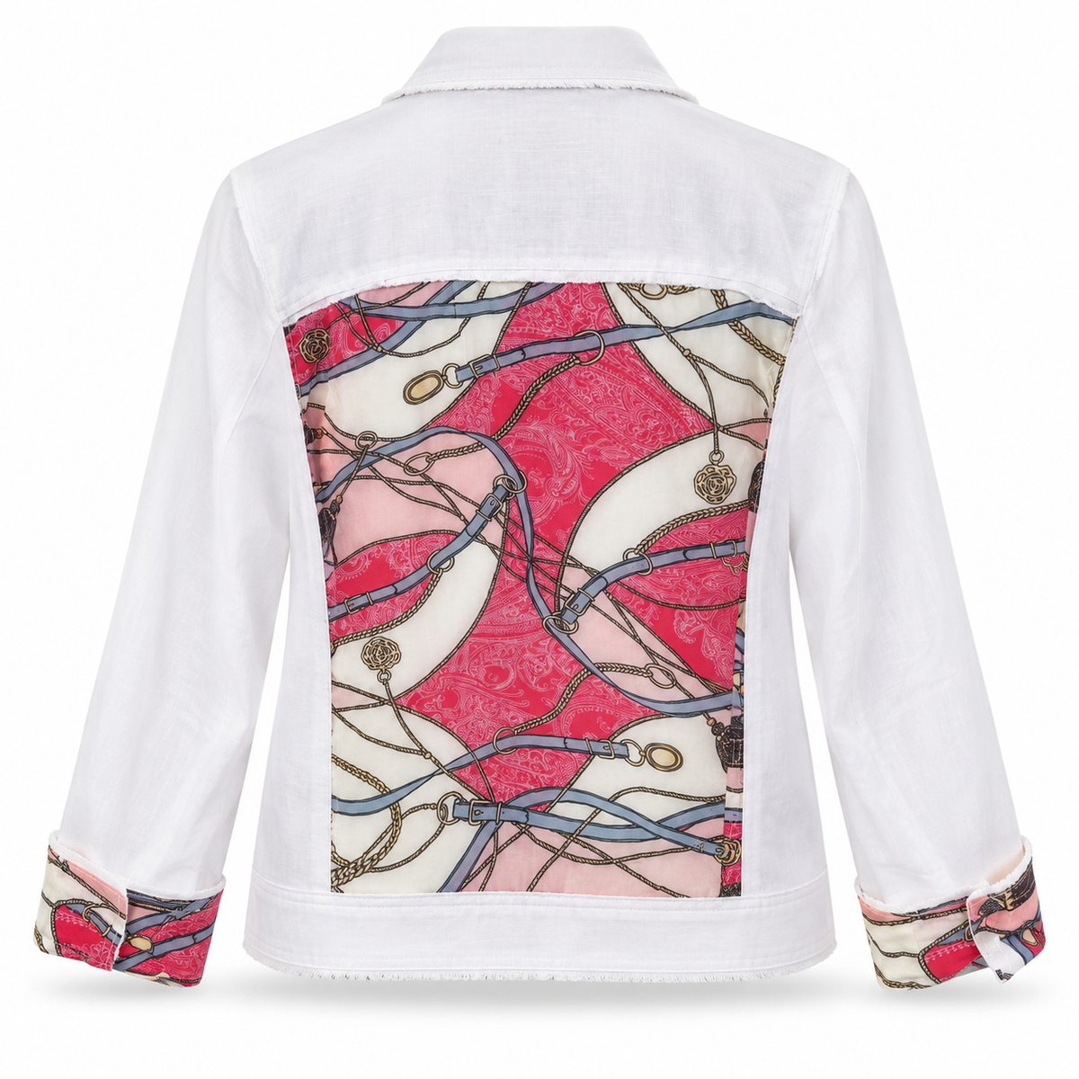 Linen Jacket – Silk Pink Chain Print