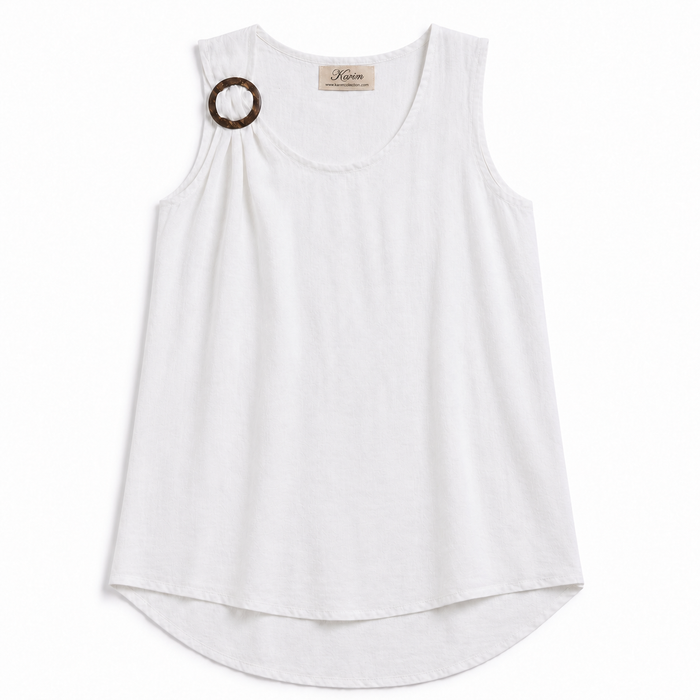 coastal Ring 100% linen Top