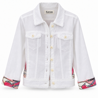 Linen Jacket – Silk Pink Chain Print